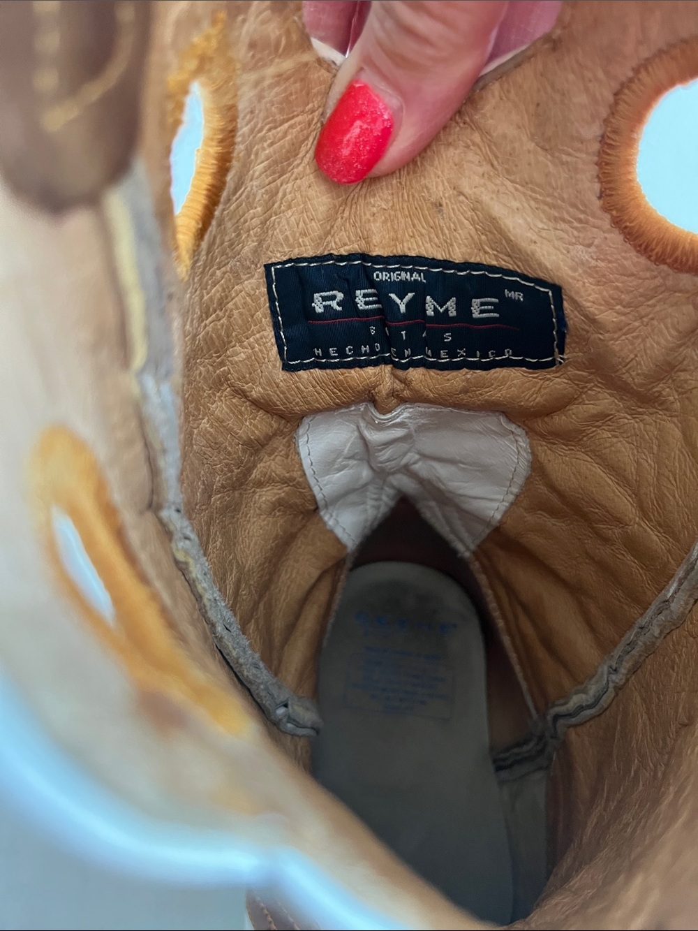 Reyme Brown and White Men’s Western Cowboy Boots - Picture 3 of 16